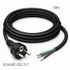 Kabel zasilający SCHUKO CEE 7/7 (E/F) | miedź Cu | odizolowany lutowany | 3x1.0mm2 | 1.8m